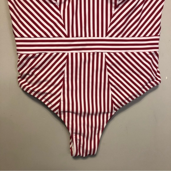 NWT Modihito Stripe Moulded Adjustable Straps One Piece Swimsuit, size XL - Picture 5 of 12